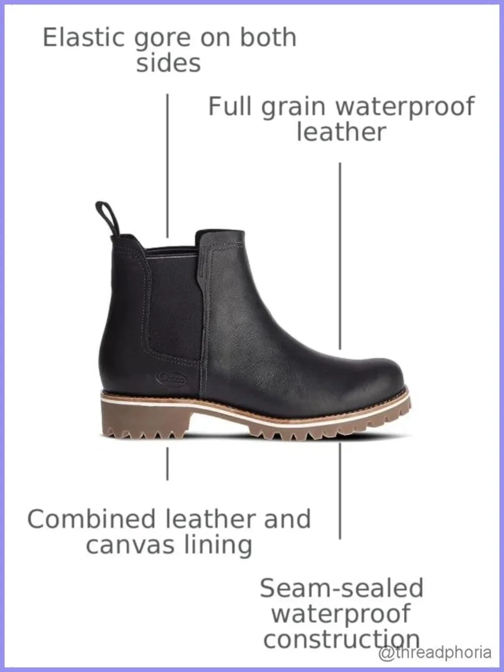Waterproof Leather Chelsea Ankle Boots Hiking Casual Slip On